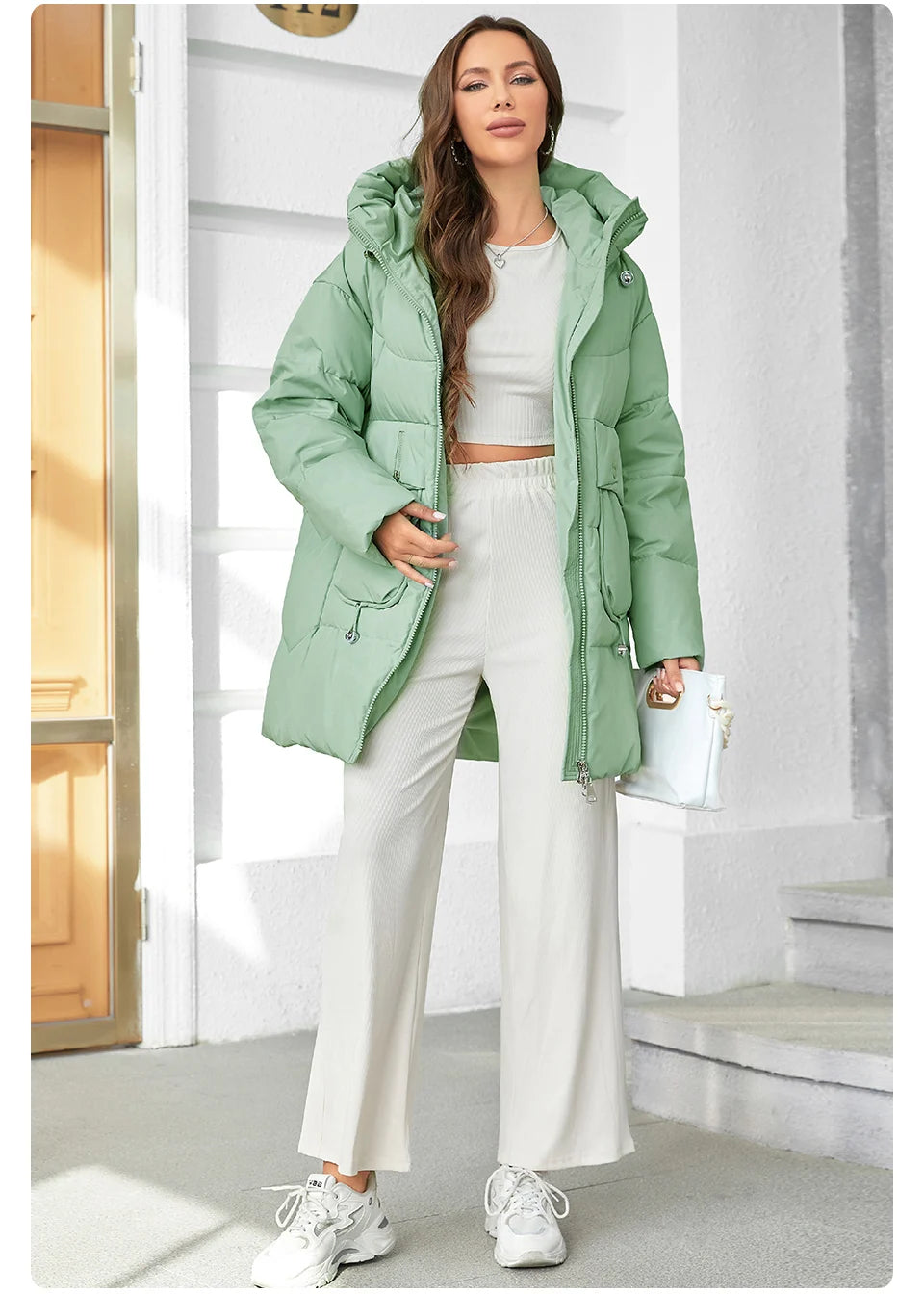 Hooded Parkas Women's Plus Size Casual Hooded Pocket Women Down Jacket Coat Outwear - The Clothing Company Sydney