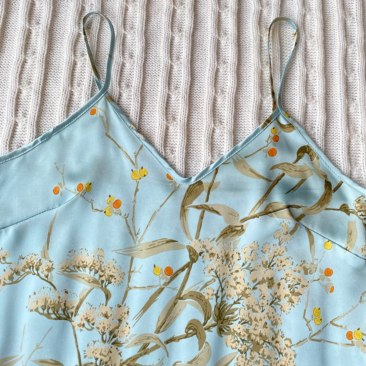 Women's Floral Cami Pyjama Set with Matching Bag – Ruffle Hem Shorts Sleepwear - The Clothing Company Sydney