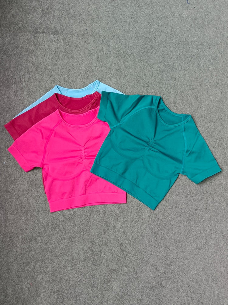 2 Piece Seamless Yoga Set Gym Sportswear Sport Top and High Waist Short Suit Fitness Workout Butt Lifting Short Tight Suit The Clothing Company Sydney