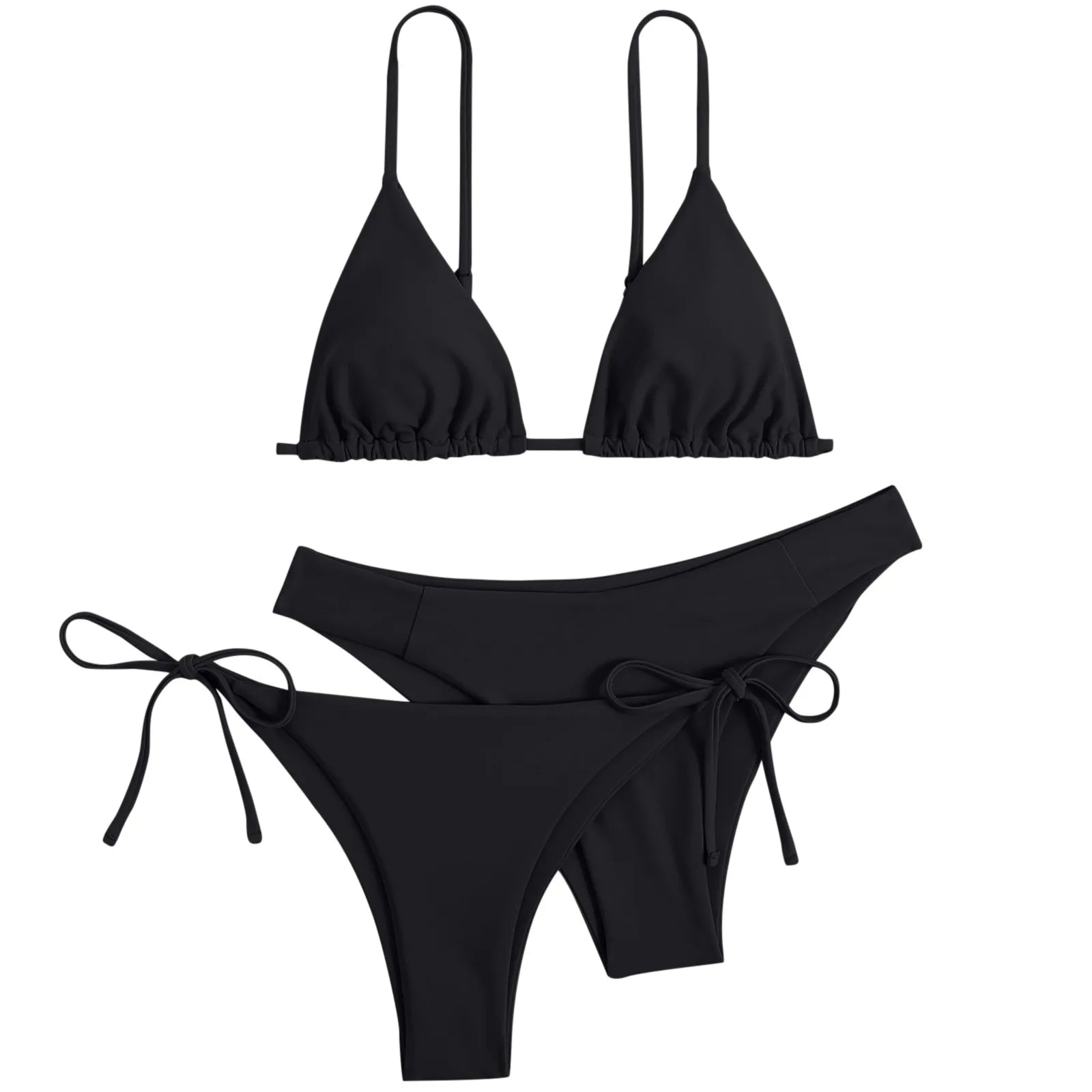 3 Piece Bikini Set Women Solid Blue Purple Push Up Bandage Triangle Swimsuit Brazilian Beach Bathing Suit Swimwear - The Clothing Company Sydney