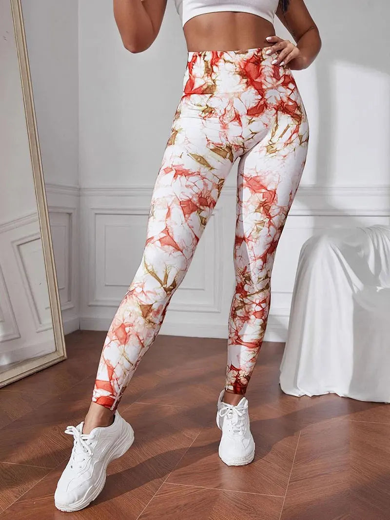 Hip Lifting Seamless Fitness Gym Leggings Tie-Dye Yoga Pants Women's Exercise Tights High Waist Workout Pants The Clothing Company Sydney