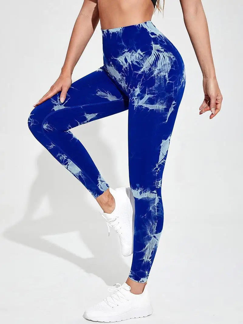 Hip Lifting Seamless Fitness Gym Leggings Tie-Dye Yoga Pants Women's Exercise Tights High Waist Workout Pants The Clothing Company Sydney