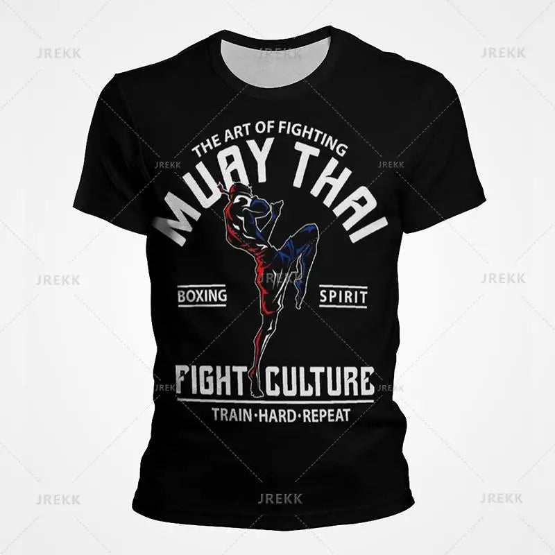 Muay Thai Gym Graphic T Shirt For Men Women Kids 3D Thai Boxing Sports Tee Shirts Streetwear Short Sleeves Quick Dry Top - The Clothing Company Sydney