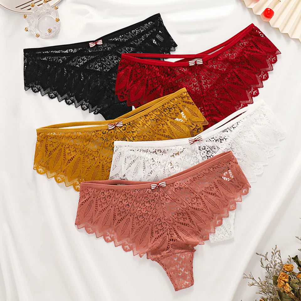 Women's Panties Lace Underwear Low Waist Briefs Hollow Out G String Underpants Solid Comfortable Female Lingerie The Clothing Company Sydney