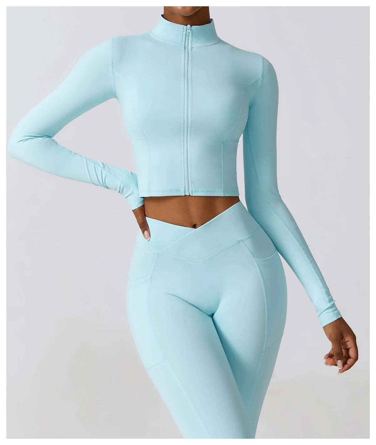 Women's High Elastic Crop Top Spandex Long Sleeve Yoga Shirts Sportswear Yoga Jacket Workout Gym Clothing Sports Clothes The Clothing Company Sydney