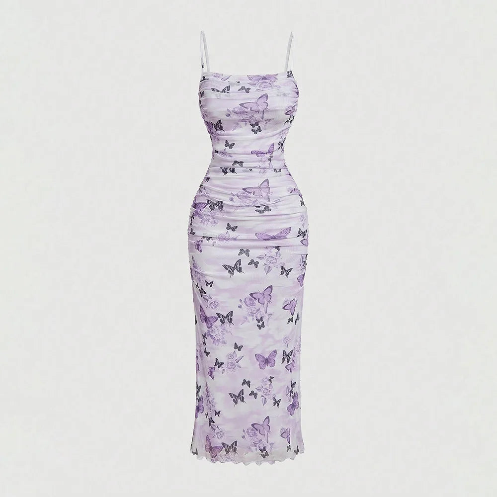 Y2K Floral Milkmaid Dress – Women’s Square Neck Slim Cami Dress for Summer The Clothing Company Sydney