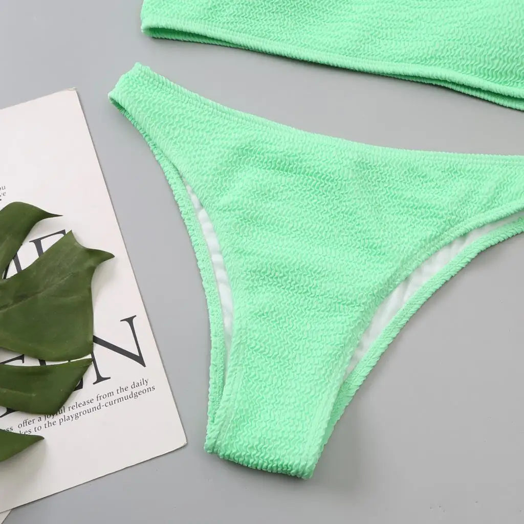 One Shoulder Bikini Women Swimwear Swimsuit Solid Beachwear Bathers Bathing Suit The Clothing Company Sydney