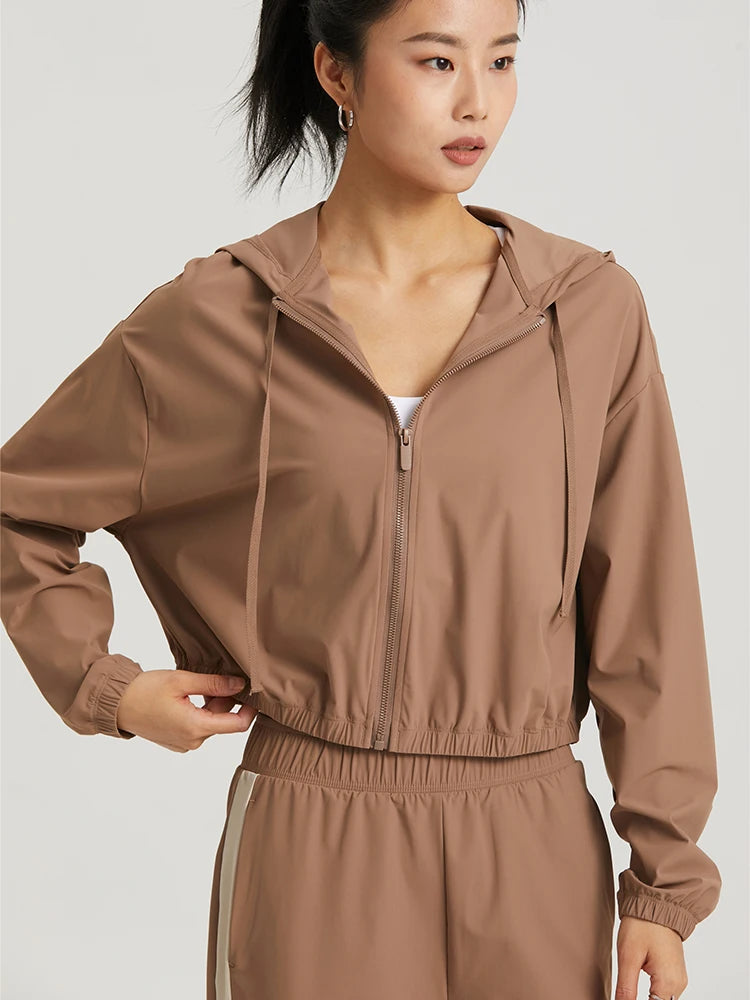 Women's Sport Jacket Long Sleeve Shirt Workout Coat Hooded Gym Training Windbreaker Outdoor Sun Protection Clothing Yoga Sportswear The Clothing Company Sydney