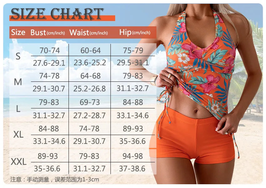Print Halter Tankini Set Women High Waist Swimwear Push Up Swimsuit Backless High Waist Bathing Suit The Clothing Company Sydney