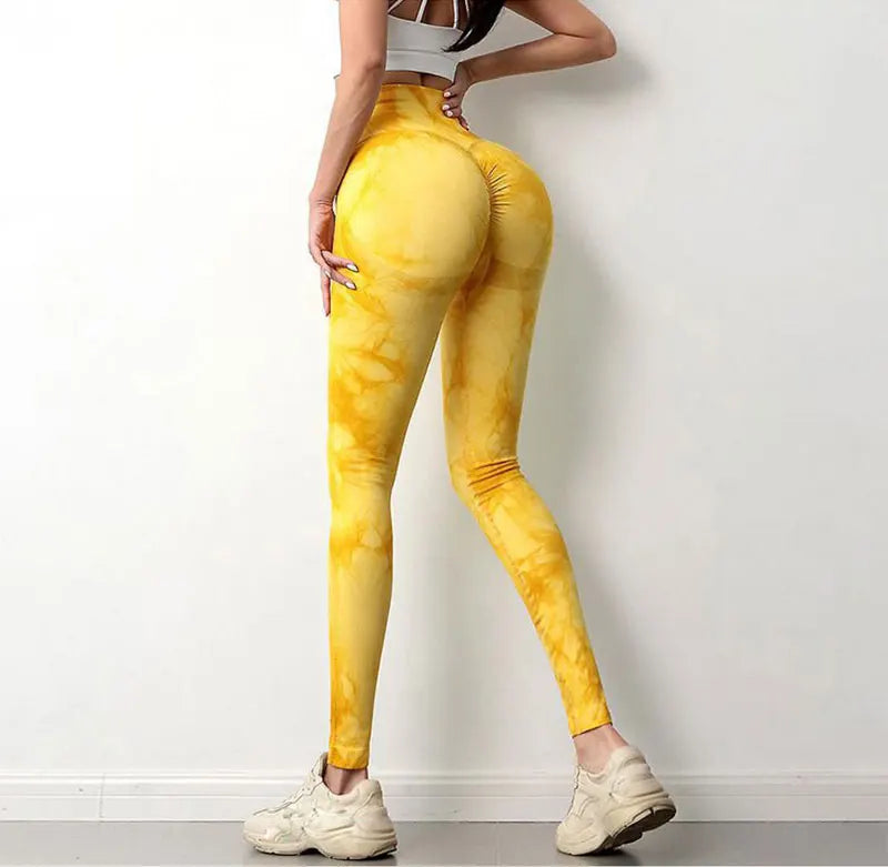 Hip Lifting Seamless Fitness Gym Leggings Tie-Dye Yoga Pants Women's Exercise Tights High Waist Workout Pants The Clothing Company Sydney