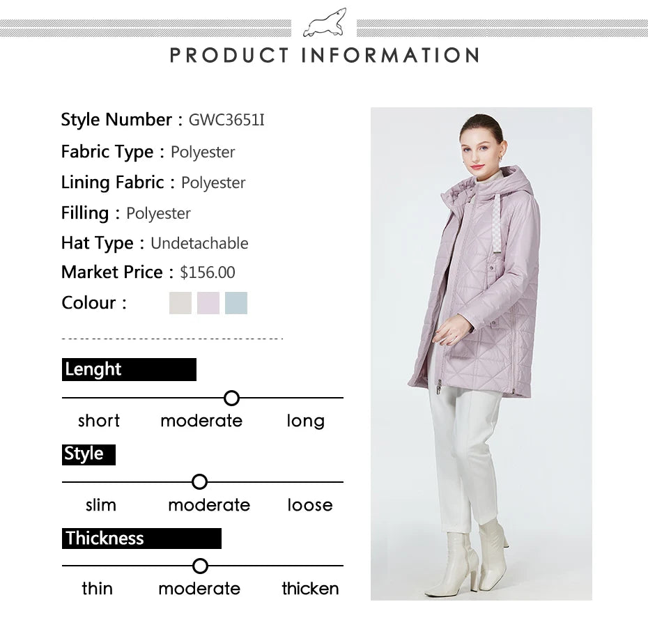 Women's Padded Coat Autumn Mid-Length Loose Parka Light Cotton Quilted Jacket - The Clothing Company Sydney