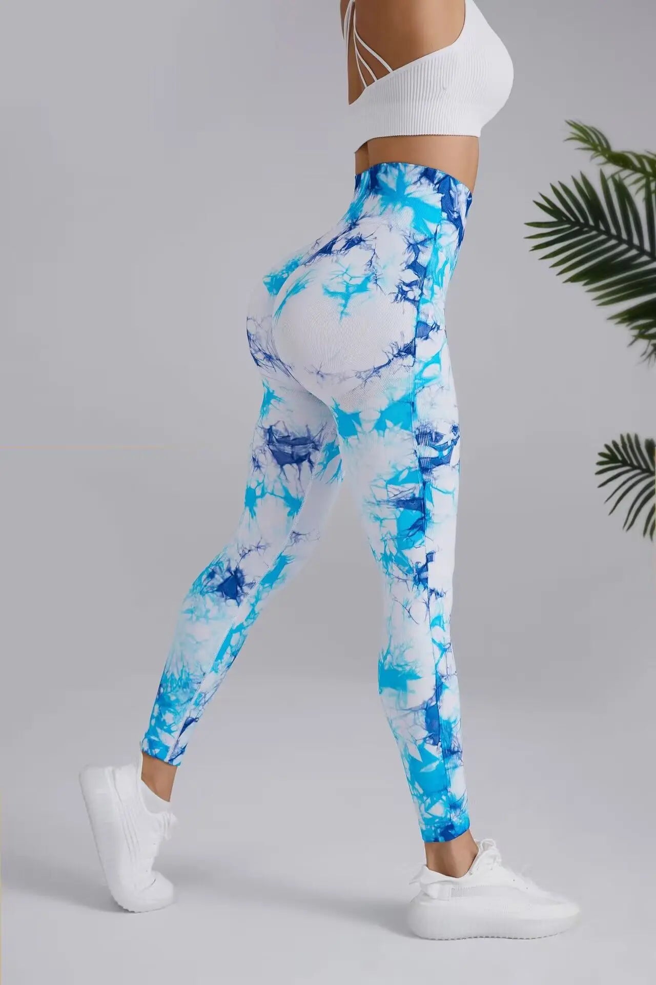 Women's 3D Print Tie Dye Sports Seamless High Waist Fitness Push Up Leggings Gym Clothing Workout Tights Pants - The Clothing Company Sydney