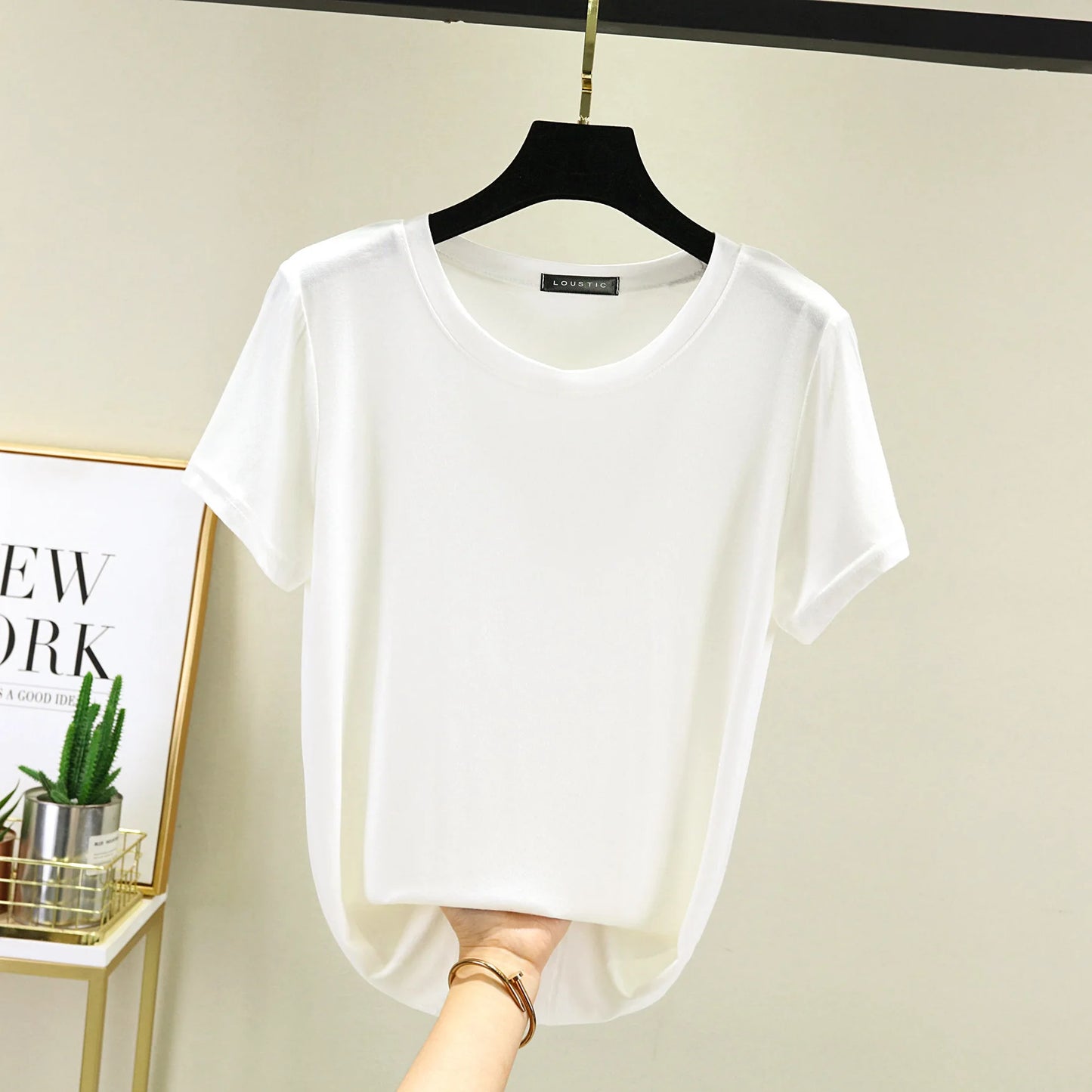 Modal O-Neck T-shirt Short sleeve Women's Summer Casual Basic T shirt Loose Tee Tops The Clothing Company Sydney