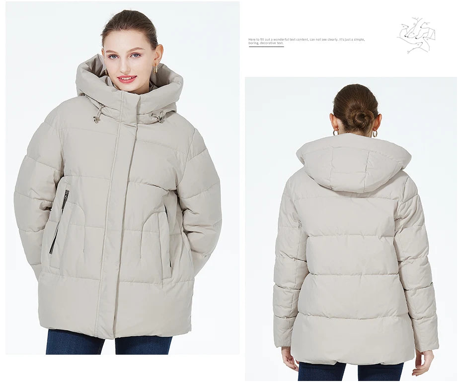 Women's Winter Jacket Warm Thicken Short Outwear Windproof Coat Long Sleeve Zipper Parka with Hood The Clothing Company Sydney