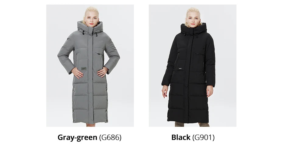 Women's Outwear Parka Super Long Warm And Windproof Zipper Cotton Coat Winter Jackets - The Clothing Company Sydney