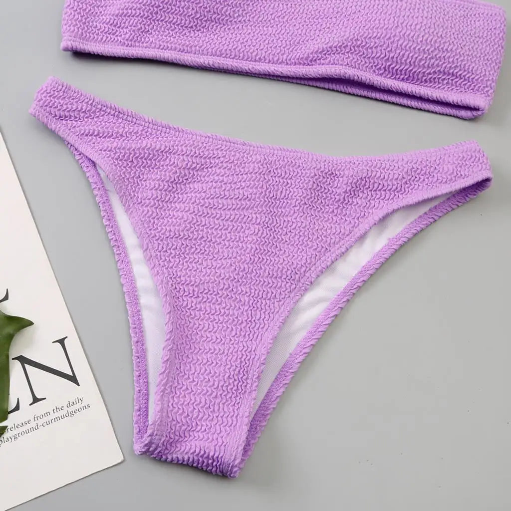 One Shoulder Bikini Women Swimwear Swimsuit Solid Beachwear Bathers Bathing Suit The Clothing Company Sydney