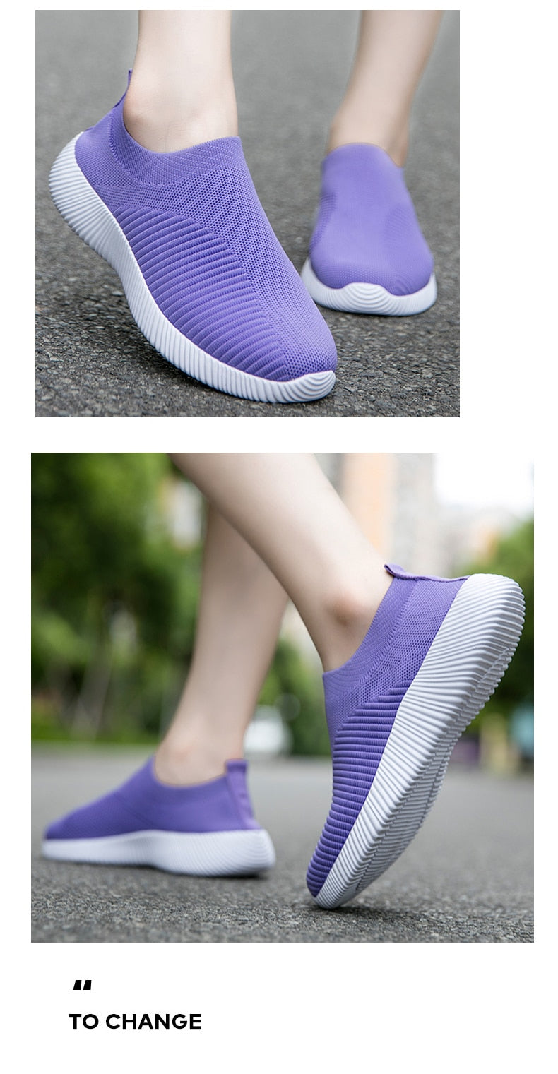 Women's Vulcanized Shoes Slip On Flats Shoes Female Loafers Walking Breathable Sneakers Trainers Ladies Shoes The Clothing Company Sydney