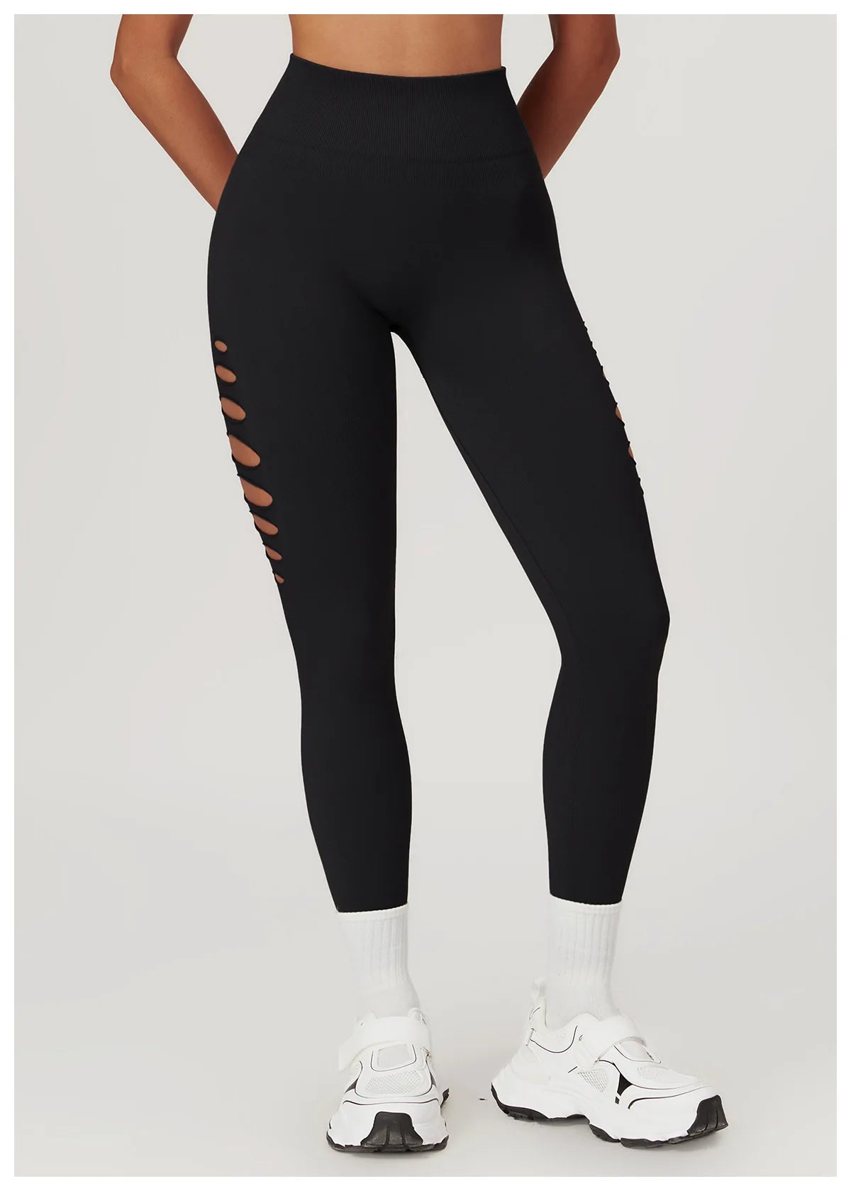 Seamless High-Waist Yoga Leggings – Hollow-Out Push-Up Workout Tights for Women - The Clothing Company Sydney
