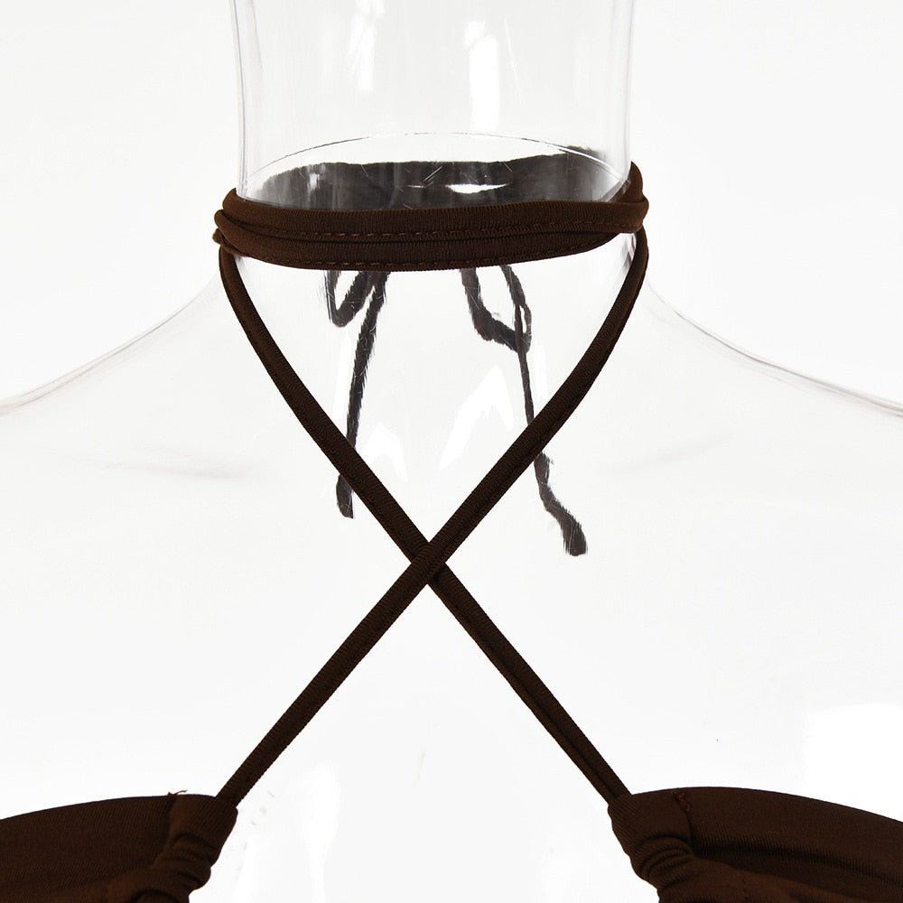 Hot Summer Halter Backless Sleeveless Cut Out Maxi Dress for Women Elegant Club Party Slit Dresses The Clothing Company Sydney