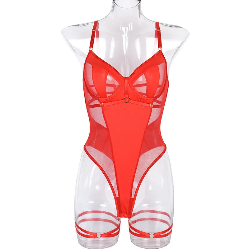 Lace Bodysuit Women's Transparent Lingerie See Through Black Tights Fitness Sissy Crotchless Erotic Body - The Clothing Company Sydney