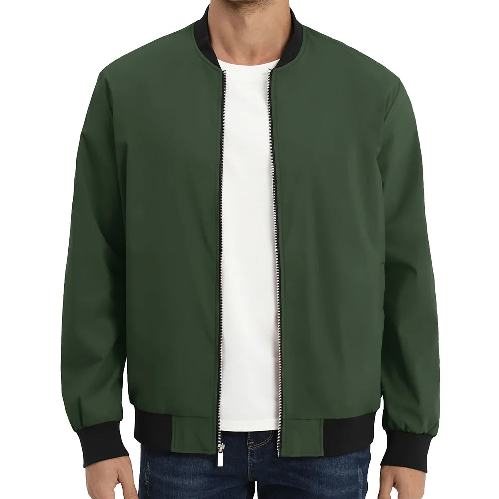 Lightweight Bomber Jackets Men's Waterproof Casual Jacket Outdoor Basketball Coats With Pocket Windbreaker - The Clothing Company Sydney
