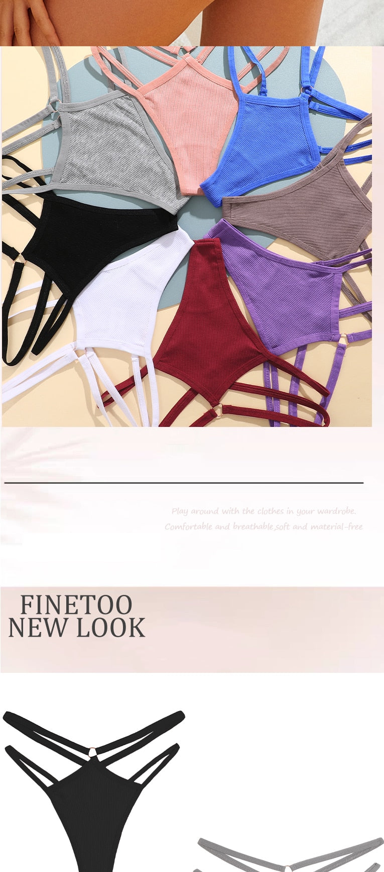 2 Piece Set Thongs Hollow Out G-String Low Waist Seamless Women's Panties Cotton Crotch Underwear Comfort Lingerie The Clothing Company Sydney