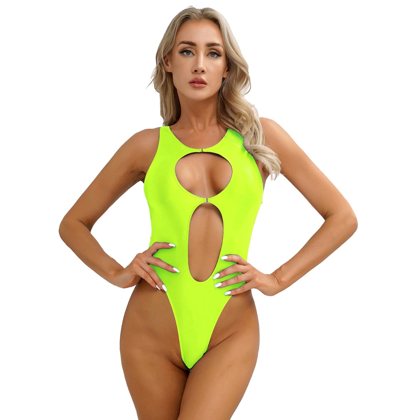 One Piece Womens Bodysuit High Cut Tight Monokini Summer Swimsuit Party Romper Swimwear - The Clothing Company Sydney