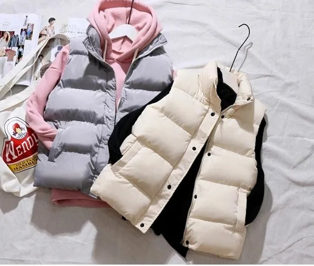 Women's Winter Warm Cotton Padded Puffer Vests Sleeveless Parkas Jacket The Clothing Company Sydney