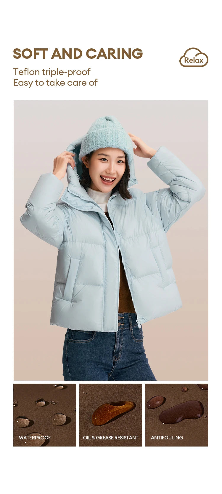 Women's Hooded Puffer Down Jacket The Clothing Company Sydney