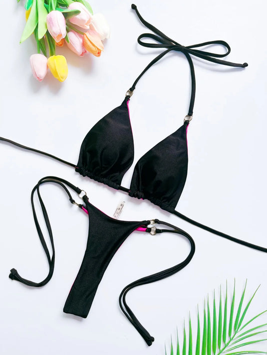 Bandage Bikini Set Women's Swimsuit Two-piece Triangle Swimwear Bathing Suit The Clothing Company Sydney