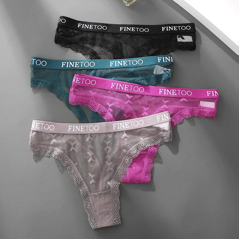 3 Pack Thong Lace Panties Thong Low Waist Underwear G String Underpants Lingerie Set - The Clothing Company Sydney