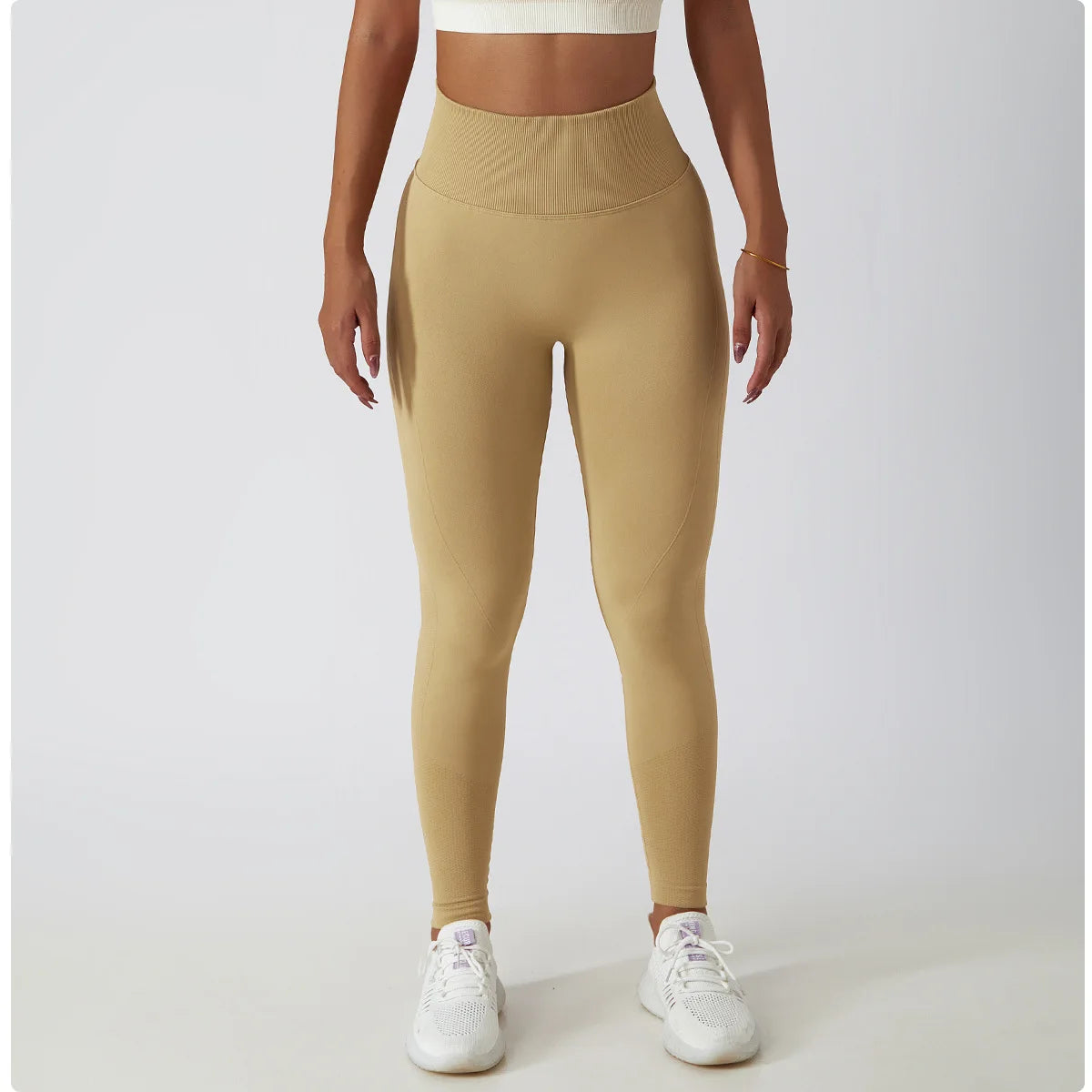Women's Ribbed Seamless Yoga Pants High Waist Gym Leggings Sports Fitness Legging Running Tights - The Clothing Company Sydney