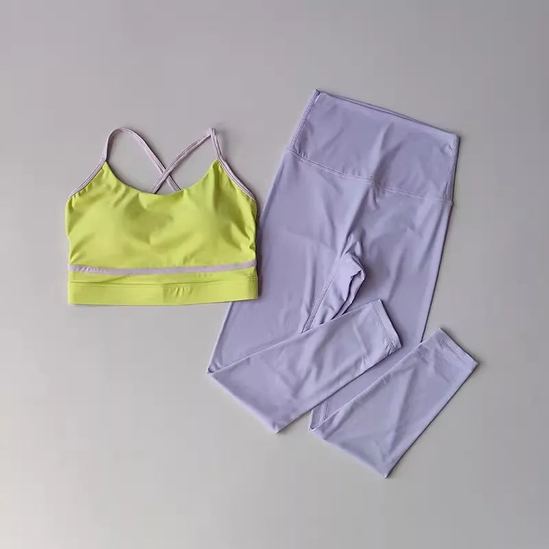 Women's Workout Set 2 Piece High Waist Yoga Leggings Sports Bra Set Gym Suit Activewear Sports Fitness Set Sports Suit The Clothing Company Sydney
