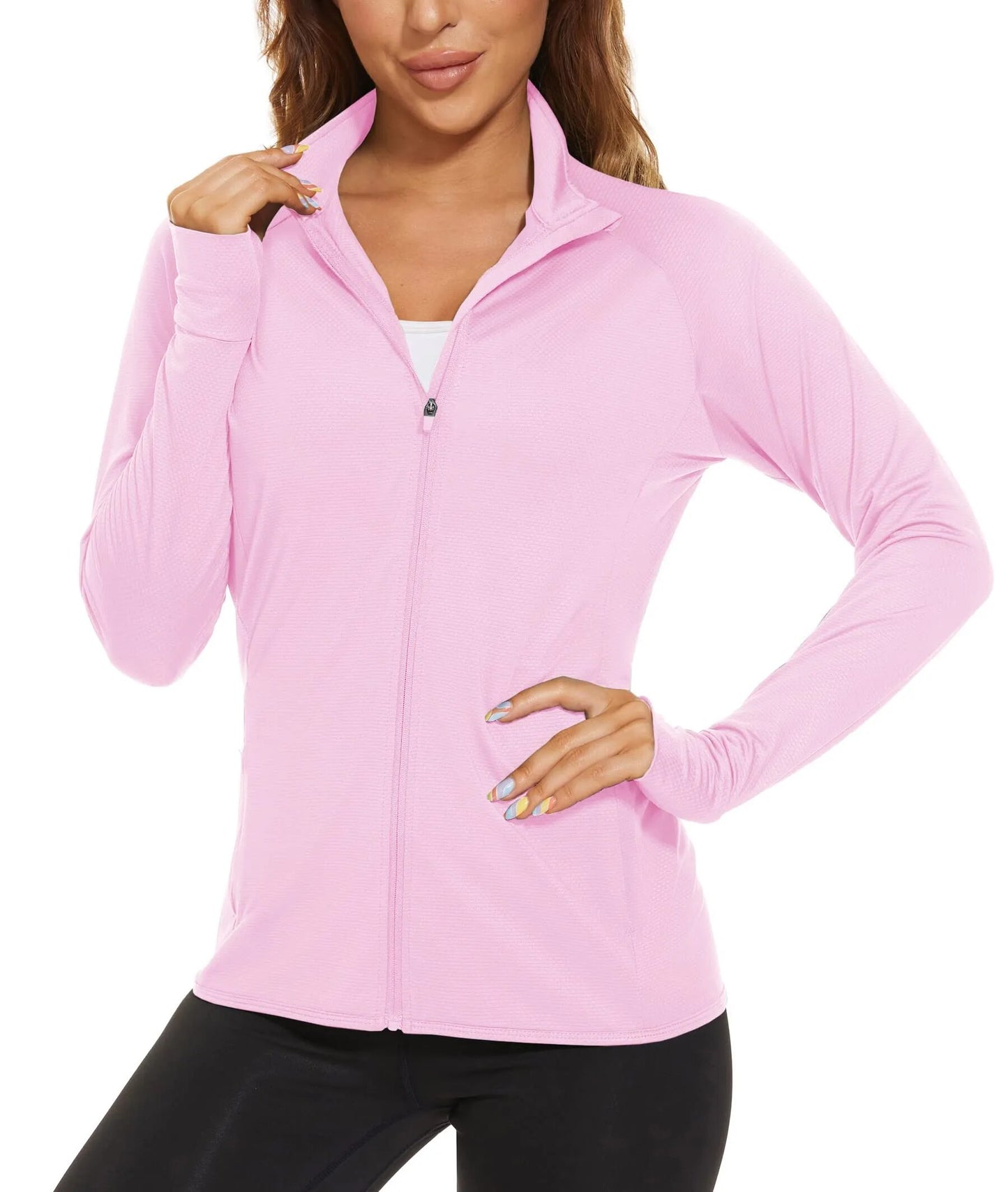 UPF 50+ Sun Protection Summer Shirts Women's Long Sleeve Shirts Full Zip Casual Jackets Zipper Pockets Golf Athlete Tops The Clothing Company Sydney