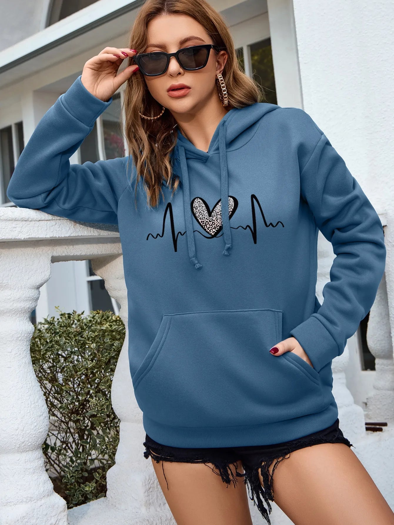 Long Sleeve Printed Women's Hoodie Casual Top - The Clothing Company Sydney