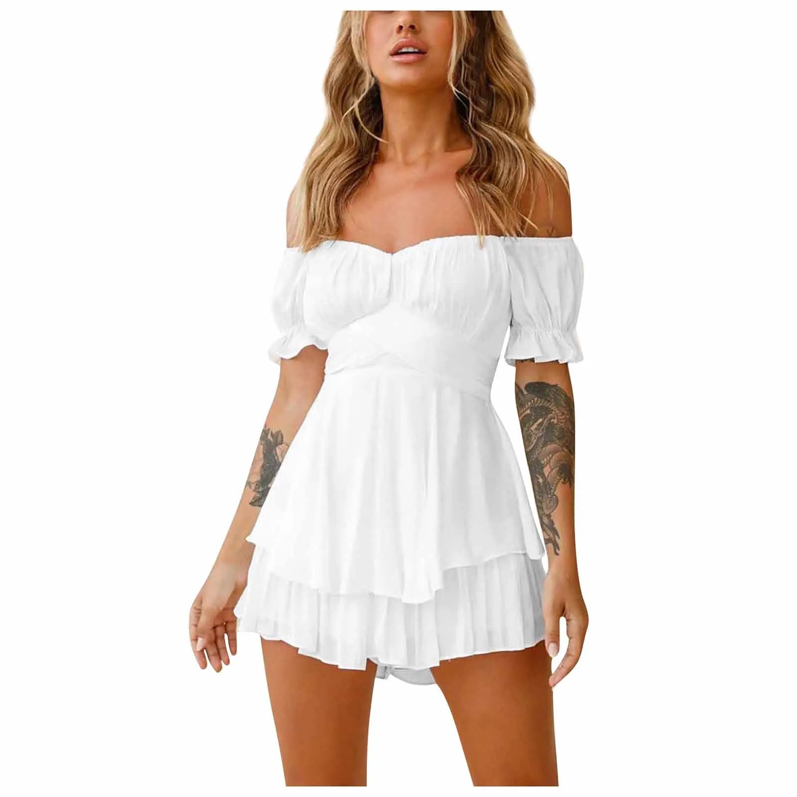 Women's Jumpsuit Fashion Casual Off shoulder Ruffles  Leisure Jumpsuit - The Clothing Company Sydney