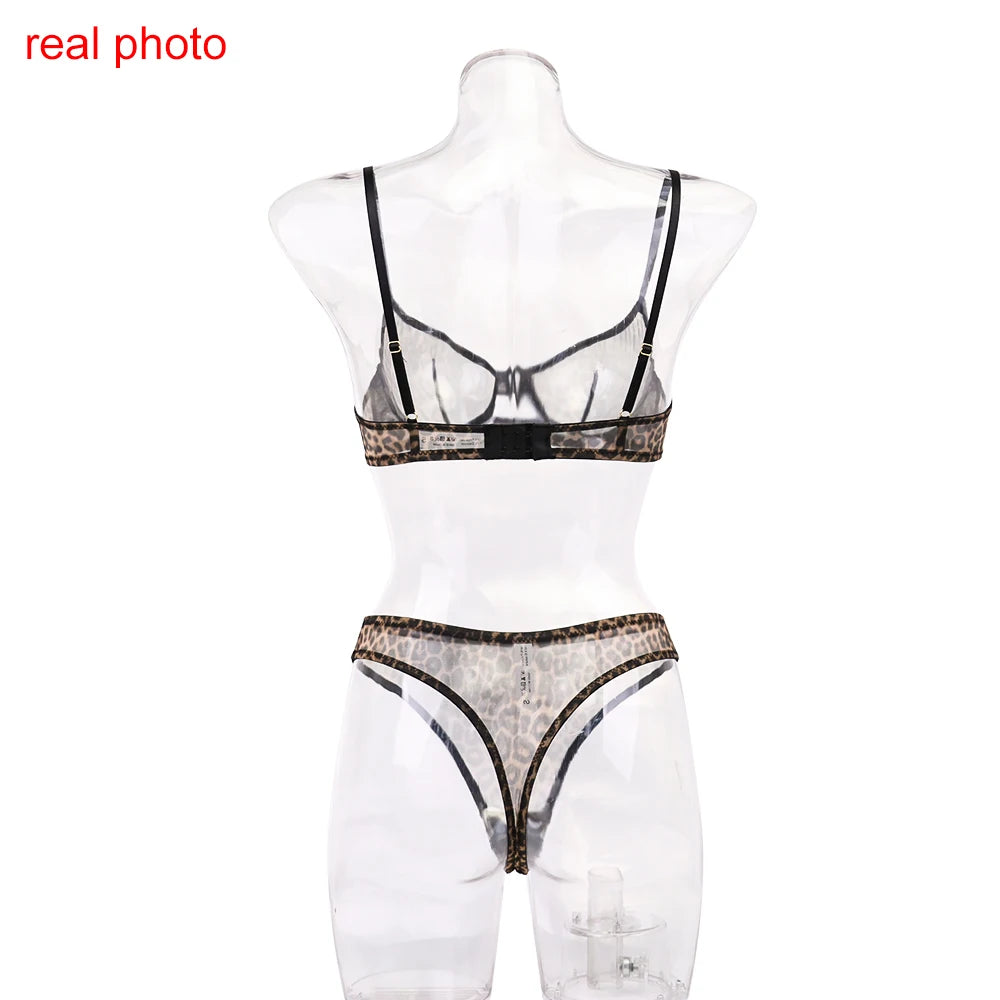 Seamless Bra Set See Through Lingerie Outfit Fine Lace Underwear Intimate 2 Piece Set - The Clothing Company Sydney