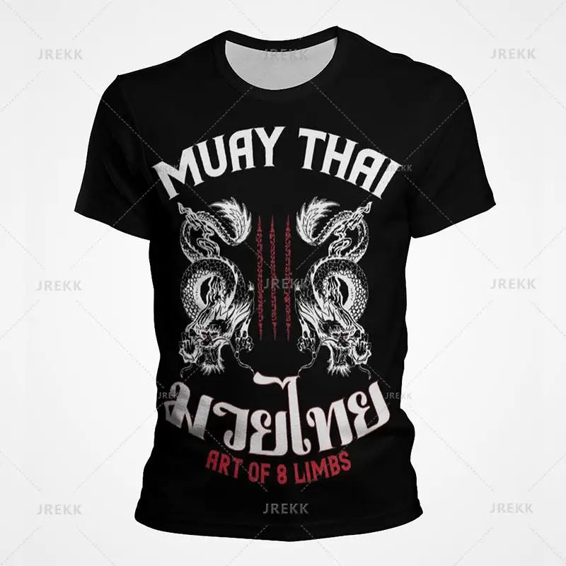 Muay Thai Gym Graphic T Shirt For Men Women Kids 3D Thai Boxing Sports Tee Shirts Streetwear Short Sleeves Quick Dry Top - The Clothing Company Sydney