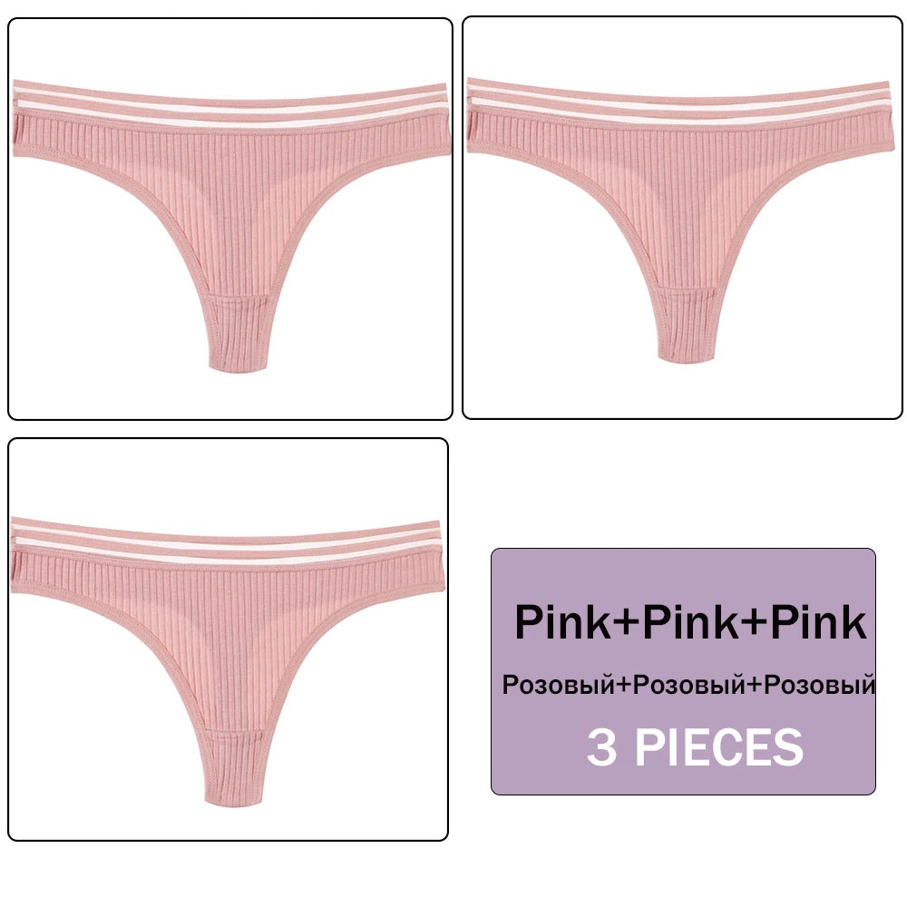 3 Pack Set Women's Panties Underwear Solid Colour Intimate Lingerie Panties Briefs G-string Panties Underwear The Clothing Company Sydney