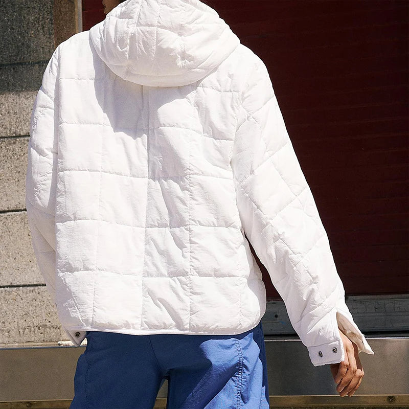 Autumn Winter Padded Jacket For Women Fashion Pockets Long Sleeves Hooded Pullovers Casual Coat - The Clothing Company Sydney
