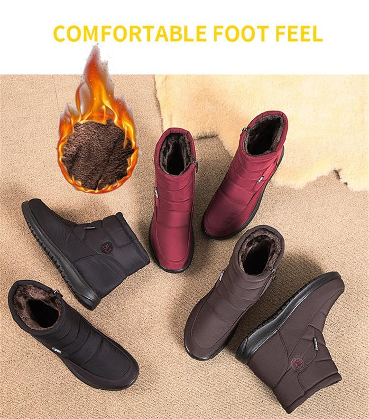 Women Boots Snow Fur Shoes zipper Platform Boots For Women's Girls Soft Ankle Boots Waterproof Plush Winter Shoes The Clothing Company Sydney