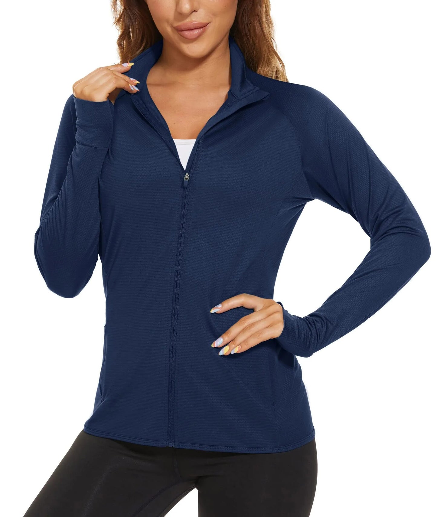 UPF 50+ Sun Protection Summer Shirts Women's Long Sleeve Shirts Full Zip Casual Jackets Zipper Pockets Golf Athlete Tops The Clothing Company Sydney