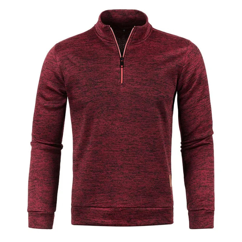 Men's Half Zipper Long Sleeve Pullover Turtleneck Sweater The Clothing Company Sydney