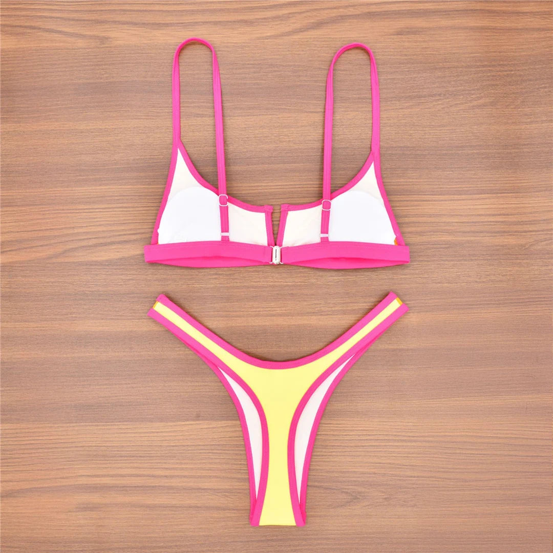 V Shape High Cut Bikini Swimsuit Women's Swimwear Two piece Bikini set Bather Bathing Suit The Clothing Company Sydney