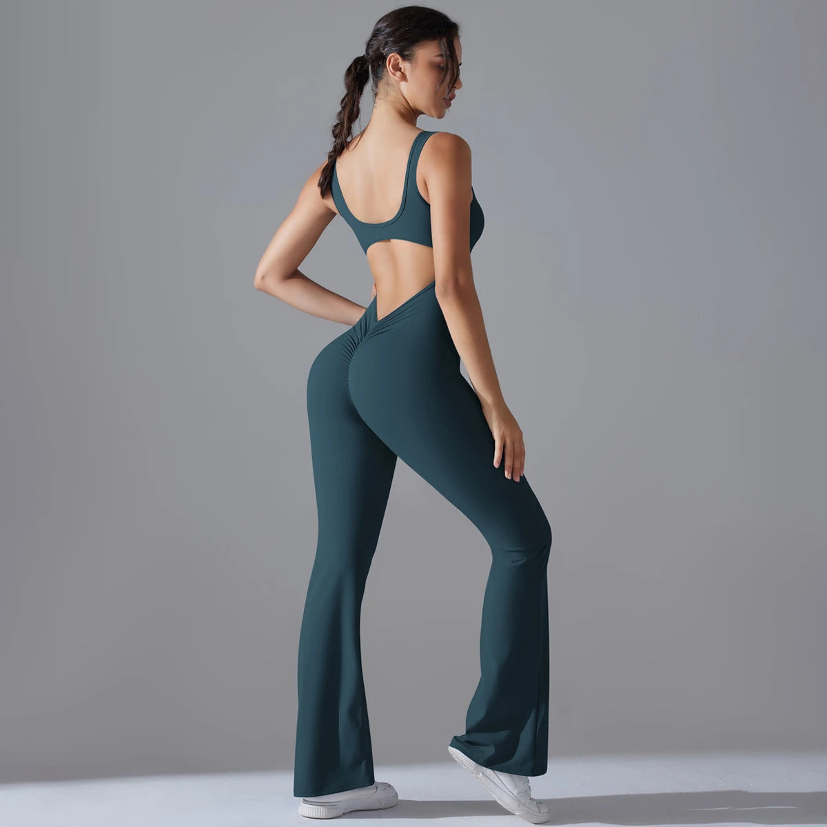 V Back Jumpsuit Gym Set Women Training Yoga Suit Sportswear Sports Fitness Rompers Stretch Workout Bodysuits The Clothing Company Sydney