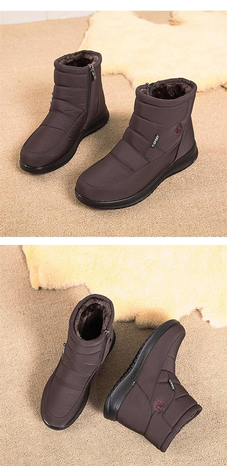 Women Boots Snow Fur Shoes zipper Platform Boots For Women's Girls Soft Ankle Boots Waterproof Plush Winter Shoes The Clothing Company Sydney