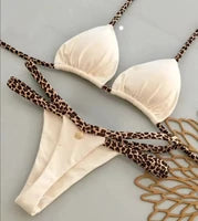 Women's White Bikini Low Waist Lace-up Swimsuit Two-piece Set Swimwear - The Clothing Company Sydney