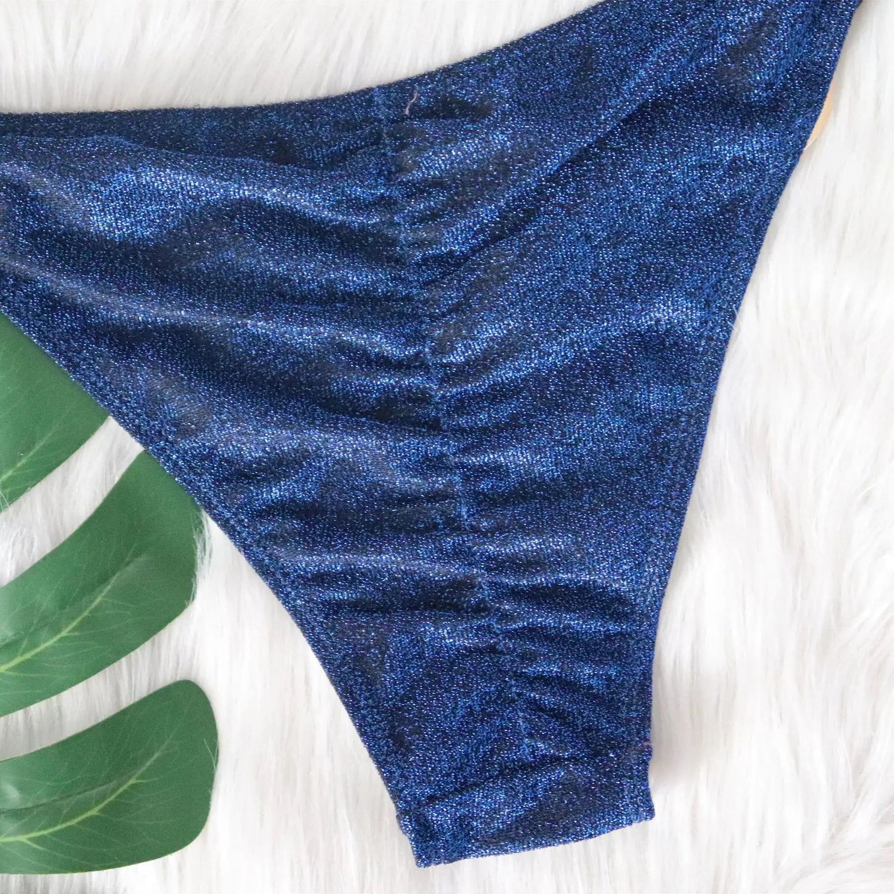 2 Piece Rhinestone Swimsuit Crystal Thong String Bikini Set Swimwear Beach Wear Bathing Suit - The Clothing Company Sydney