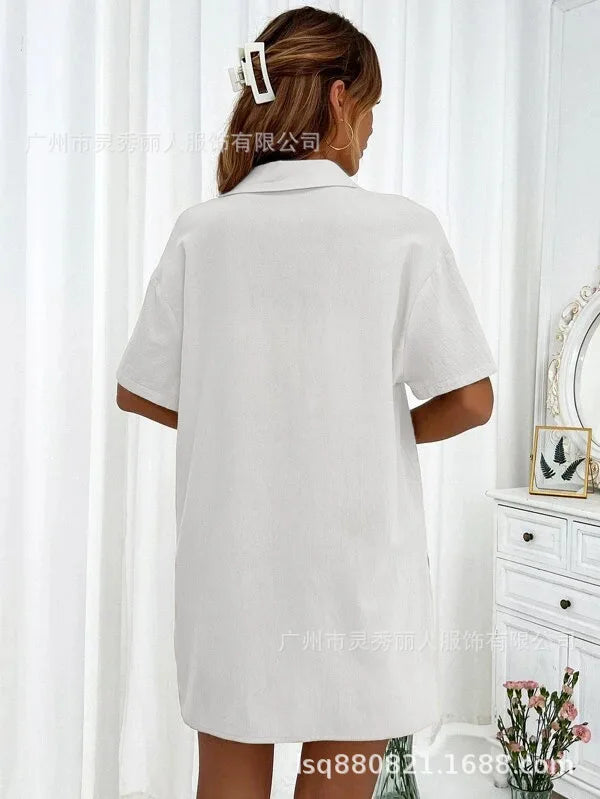 Casual Loose Single-breasted Top And Drawstring Shorts Set Fashion Ladies Suits Summer 2 Piece Set  Matching Outfits - The Clothing Company Sydney