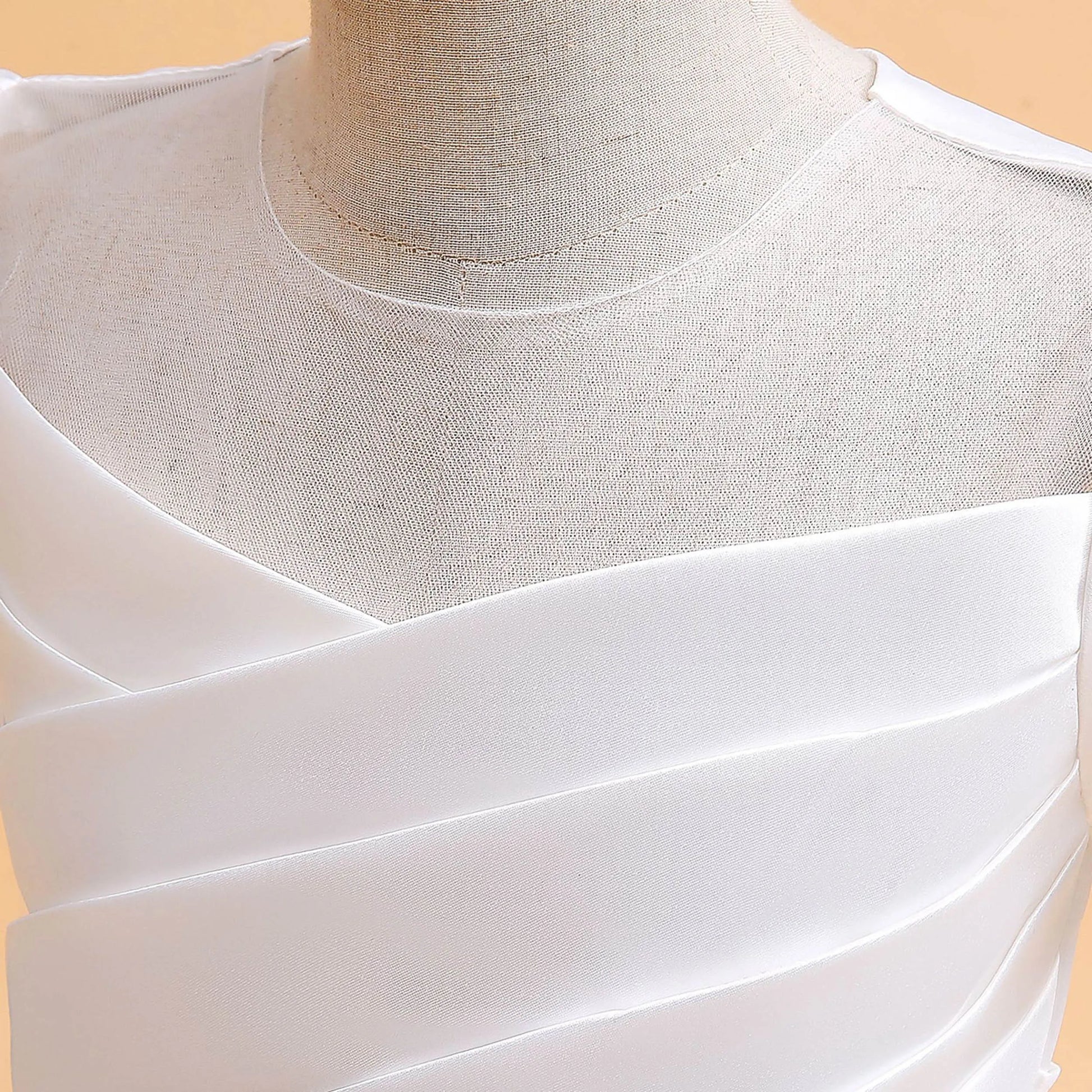 Little Big Girls Elegant Princess Puff Sleeves Satin Flower Girl Wedding Birthday Party Formal Dress - The Clothing Company Sydney